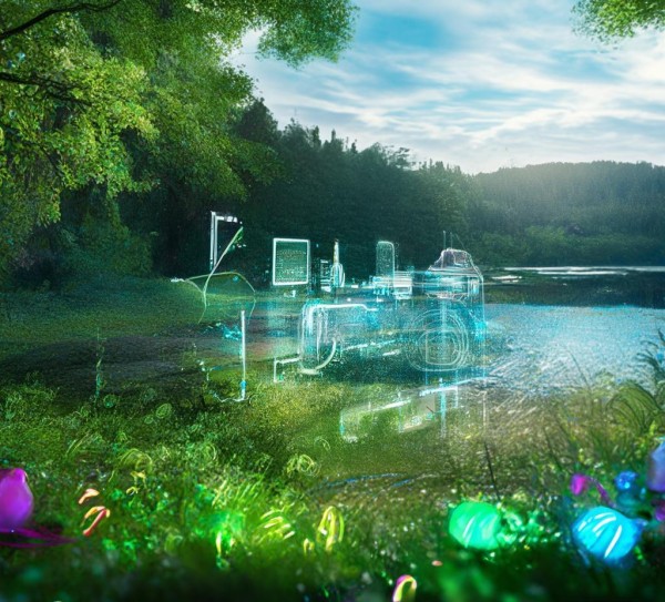 科技与自然融合，科技动态壁纸广告，让自然更美好！